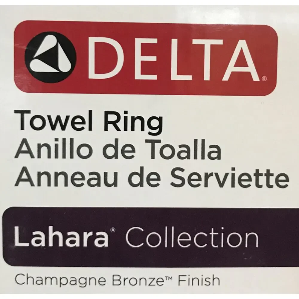 New Sealed Delta Lahara Collection Champagne Bronze Bathroom Hand Towel Ring